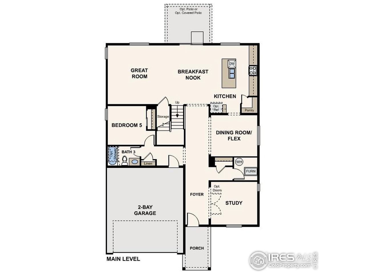 2D floor plan layout of this home in Prairie Song, Windsor, CO (Image 2). 2D floor plan layout of this home in Prairie Song, Windsor, CO (Image 2).