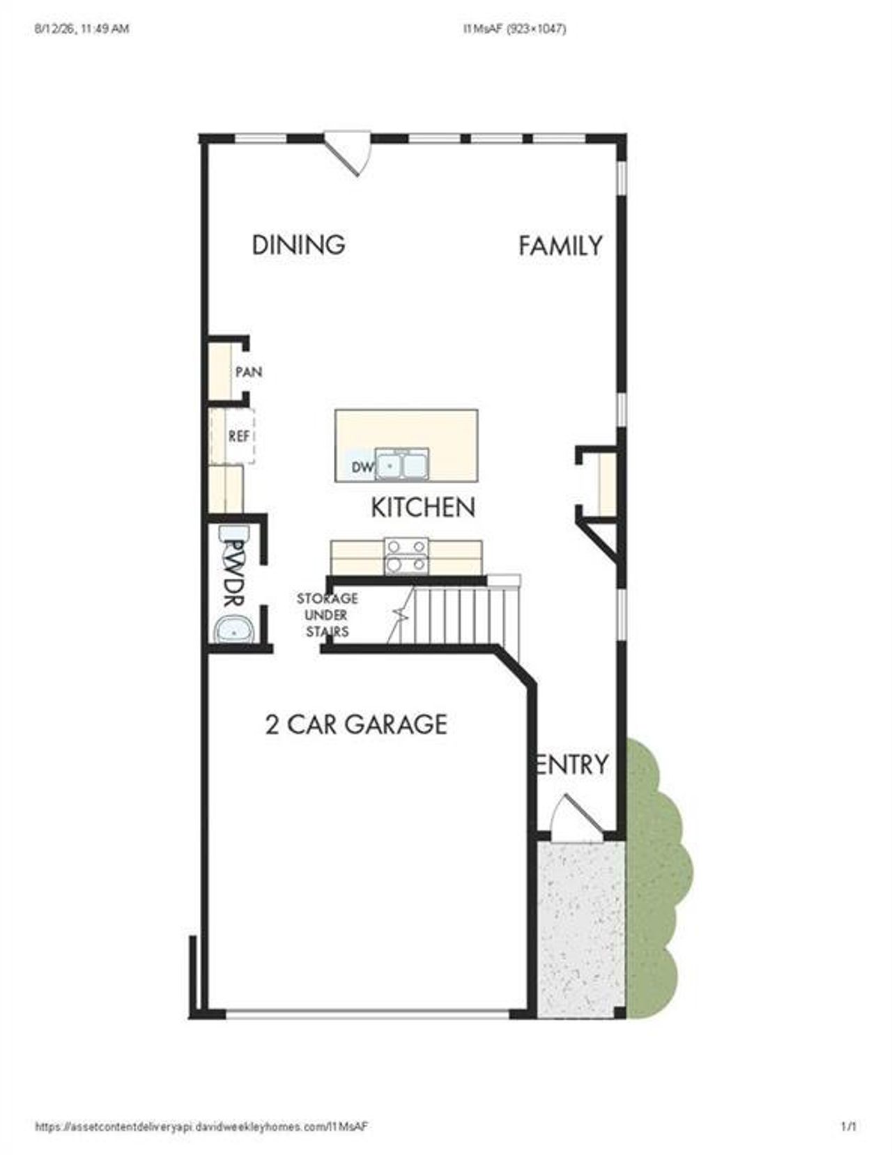 2D floor plan layout of this home in Grandview Terrace, Canton, GA (Image 2).