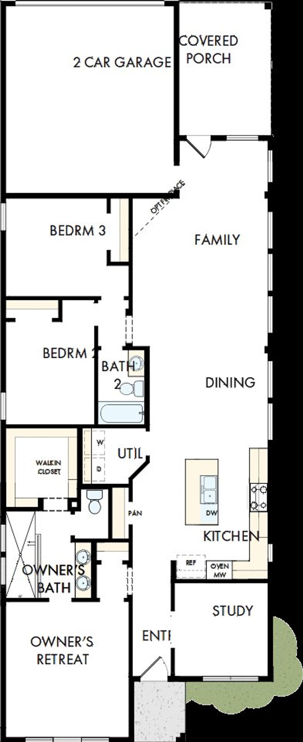 2D floor plan layout of this home in Goodland – Garden Series, Venus, TX (Image 2).