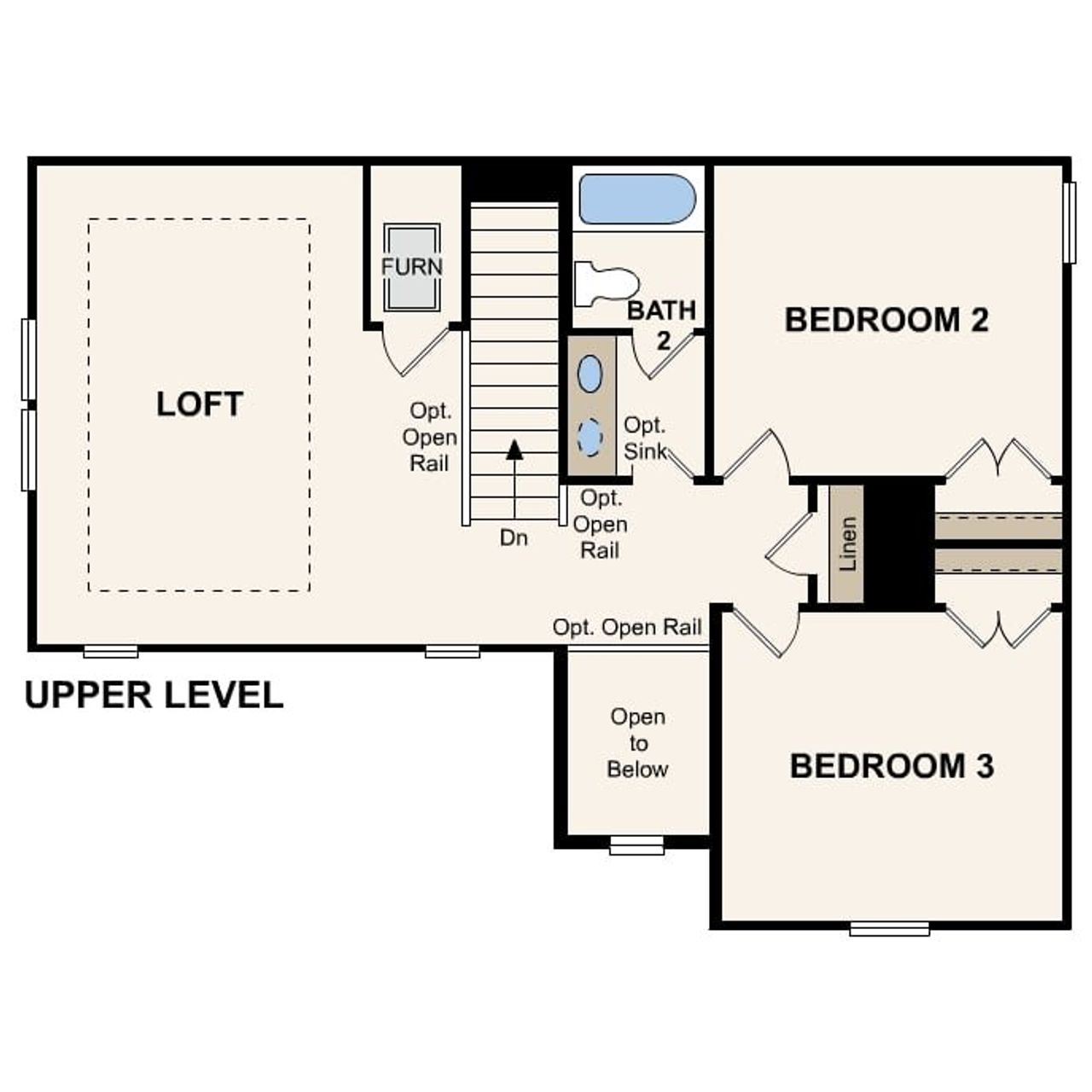2D floor plan layout for the Lassen by Century Communities in Somerset, Hockley, TX (Image 2).
