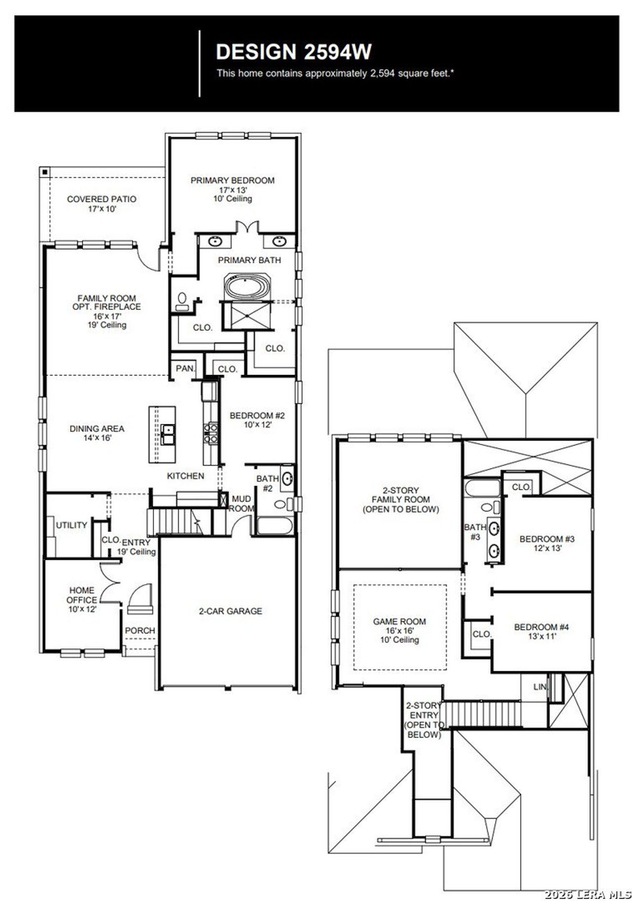2D floor plan layout of this home in Arcadia Ridge, San Antonio, TX (Image 2).