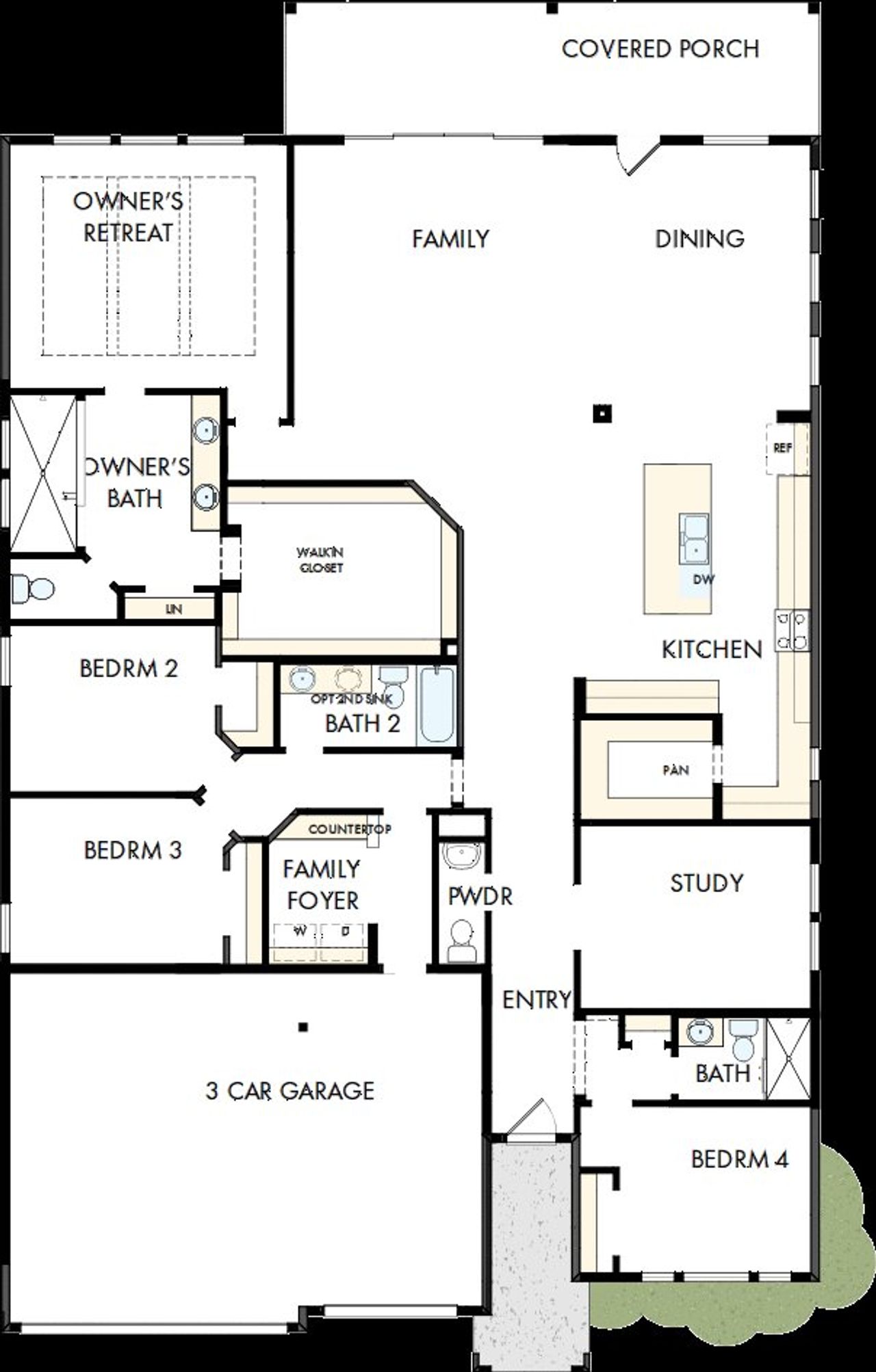 2D floor plan layout of this home in Sienna - Parkview Collection, Missouri City, TX (Image 2).
