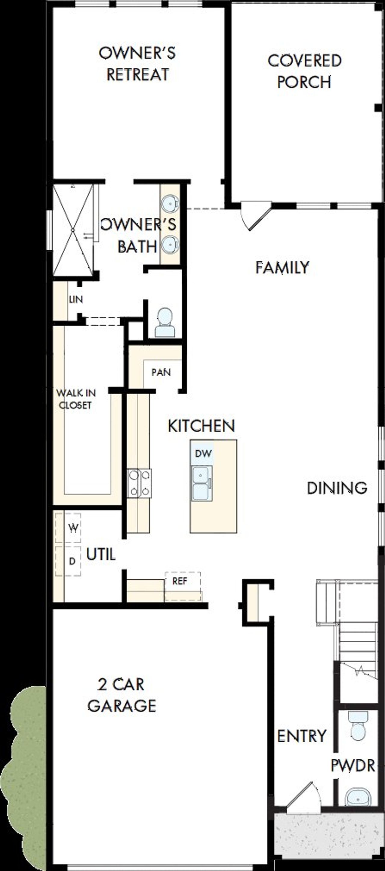 2D floor plan layout of this home in Mayfair - Select Garden Series, New Braunfels, TX (Image 2).
