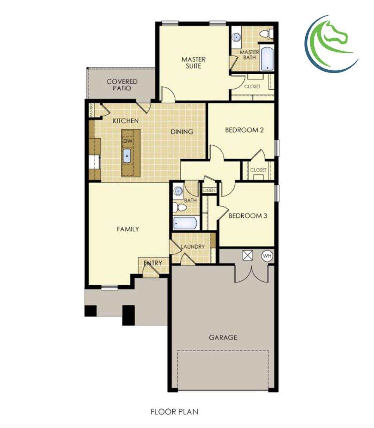 2D floor plan layout for the The Buckskin by Wyldewood Homes in Washington Meadows, Sherman, TX (Image 2). 2D floor plan layout for the The Buckskin by Wyldewood Homes in Washington Meadows, Sherman, TX (Image 2).