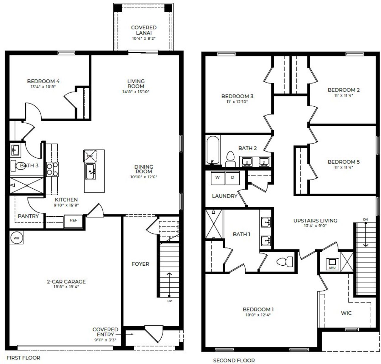 2D floor plan layout of this home in Baywood II, Florida City, FL (Image 2). 2D floor plan layout of this home in Baywood II, Florida City, FL (Image 2).