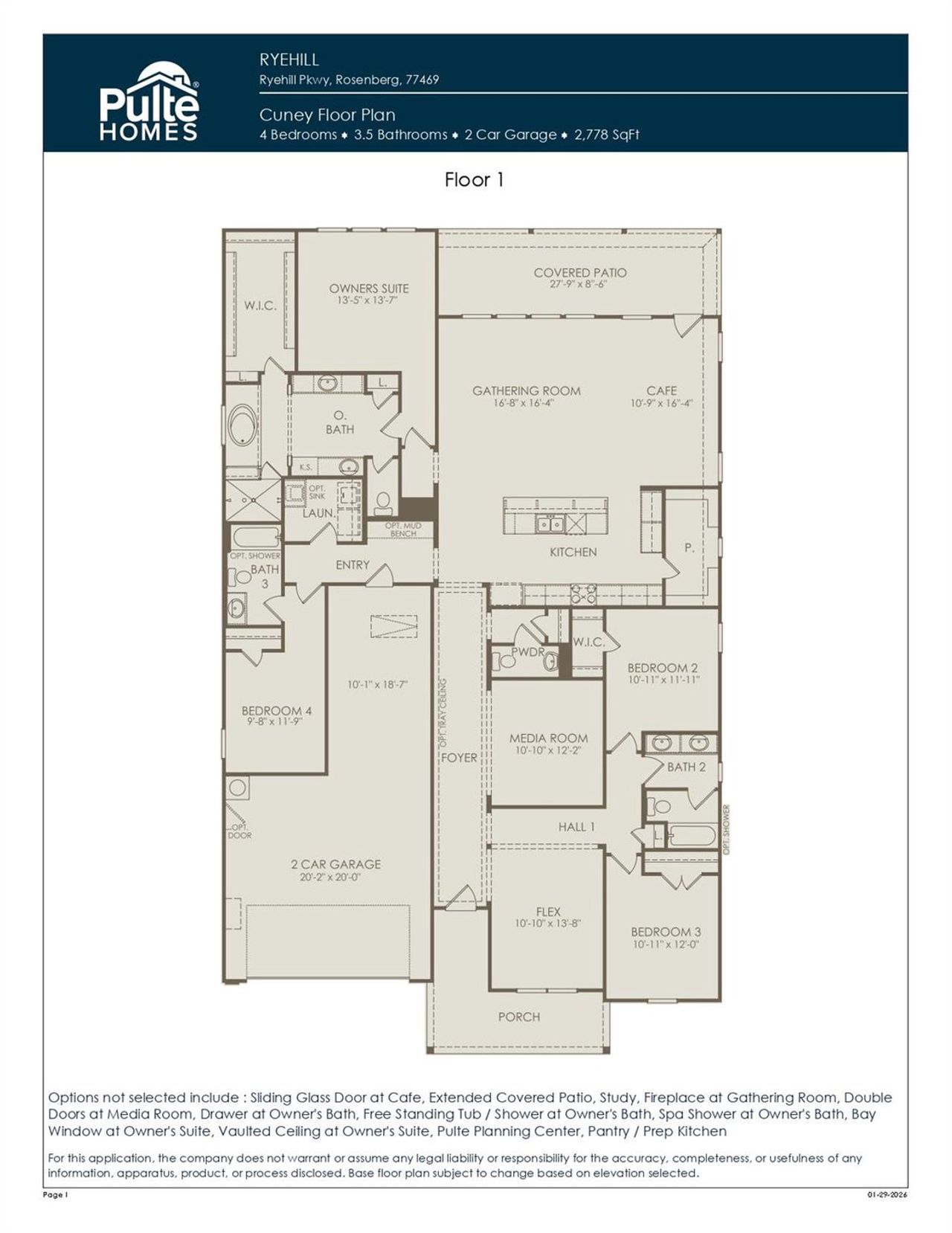 2D floor plan layout of this home in Ryehill, Sugar Land, TX (Image 2).