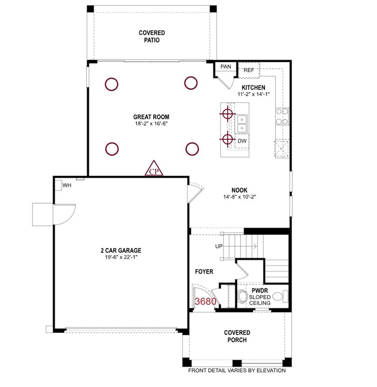2D floor plan layout of this home in Redwood Valley at Acclaim, Avondale, AZ (Image 2).