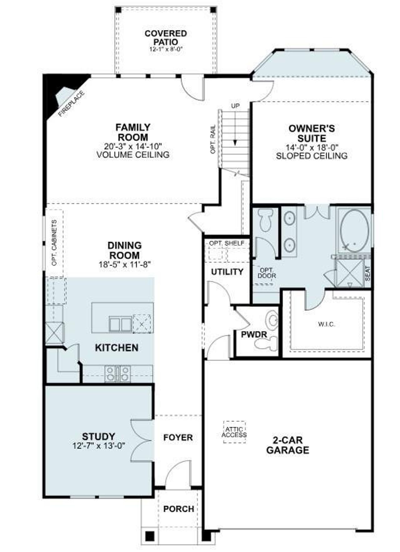 2D floor plan layout of this home in Hallimore Ranch, Rosenberg, TX (Image 2).