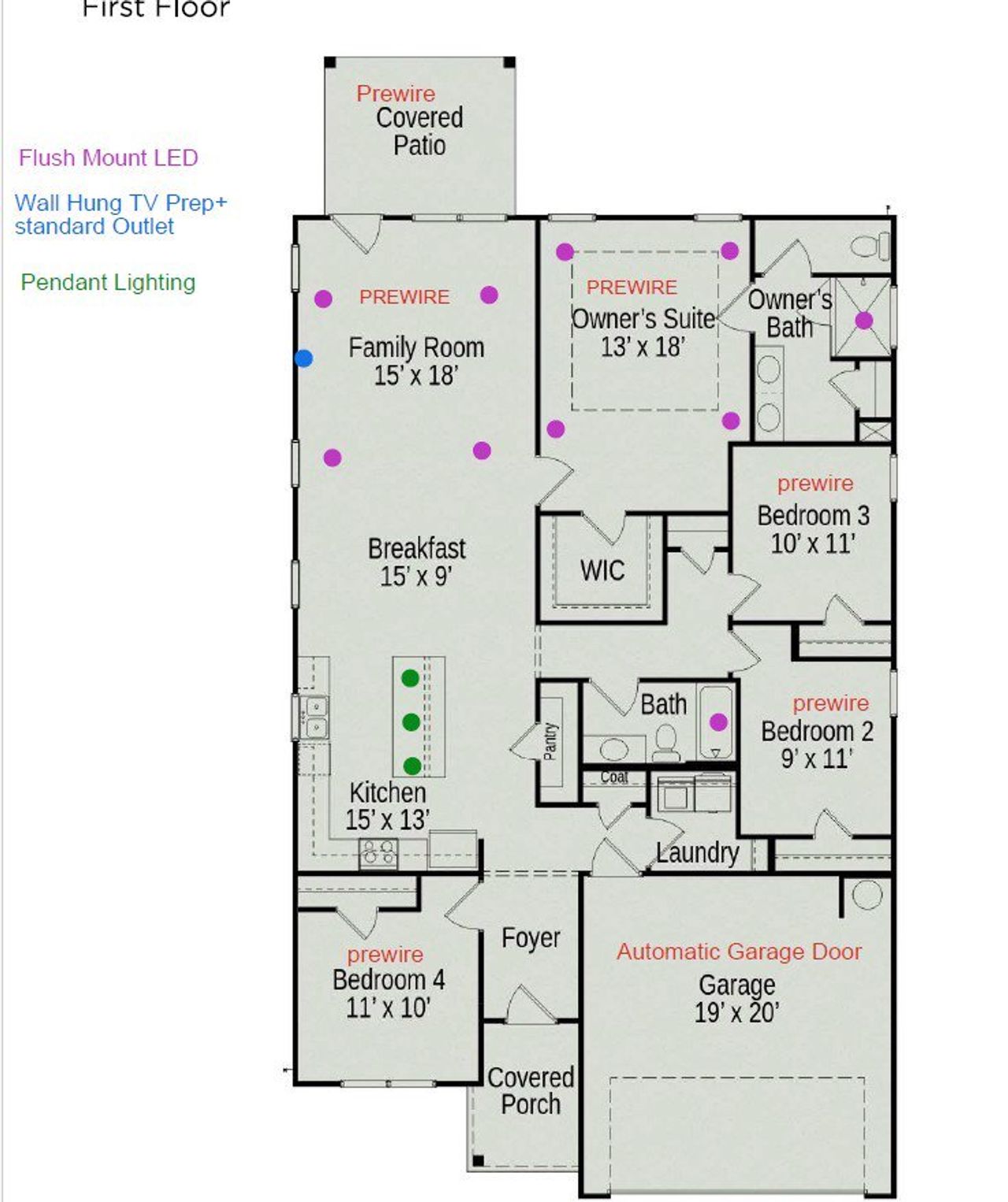 2D floor plan layout of this home in Stratford Station, Lebanon, TN (Image 2).