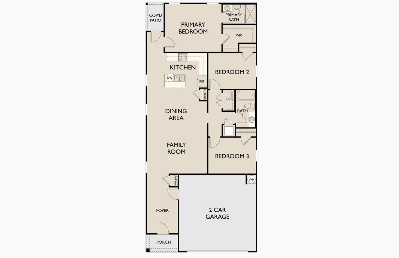 2D floor plan layout of this home in Pelham Square, Deland, FL (Image 2).
