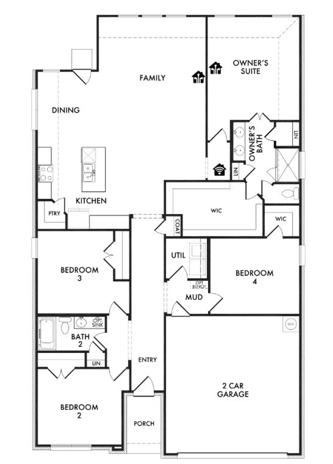 2D floor plan layout of this home in Belmont, Aubrey, TX (Image 2).