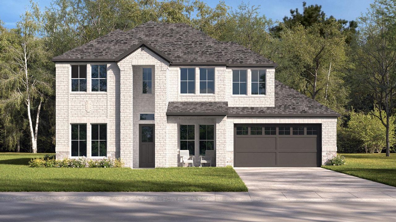 Representative exterior photo of a completed home built from the Milan by D.R. Horton in Friendswood Trails, Friendswood, TX (Image 2). Representative exterior photo of a completed home built from the Milan by D.R. Horton in Friendswood Trails, Friendswood, TX (Image 2).