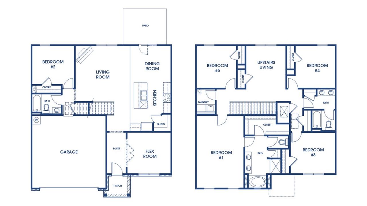 2D floor plan layout of this home in Jackson Landing, Jefferson, GA (Image 2).