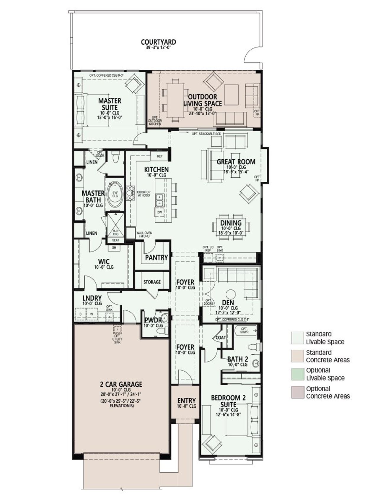 2D floor plan layout for the Talon by Robson Resort Communities in PebbleCreek, Goodyear, AZ (Image 2).