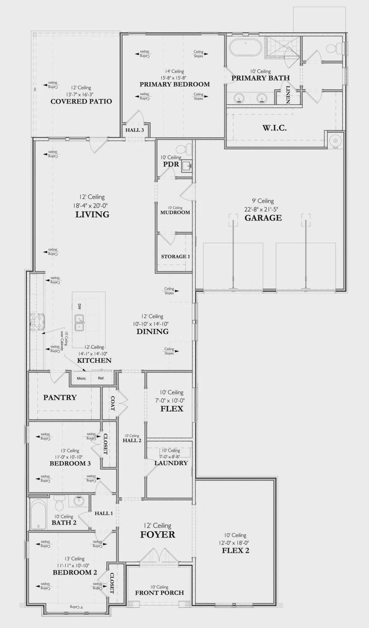 2D floor plan layout for the The Florence 1B by Signature Homes in Poplar Farms, Franklin, TN (Image 2).