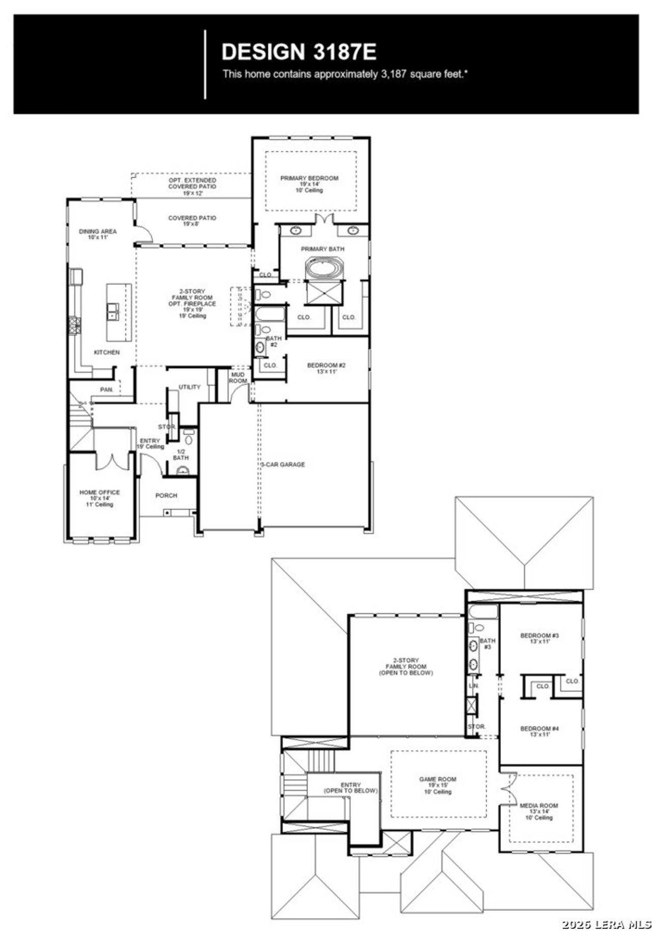 2D floor plan layout of this home in Esperanza 60', Boerne, TX (Image 2).