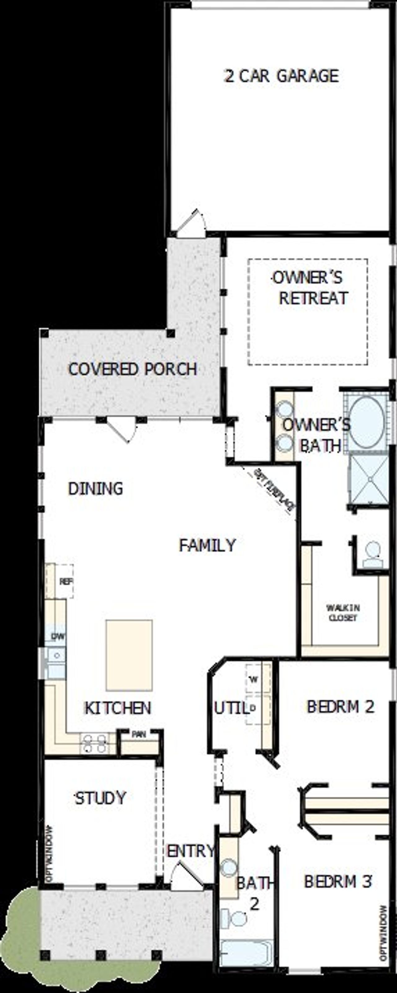 2D floor plan layout of this home in Two Step Farm 42', Montgomery, TX (Image 2).