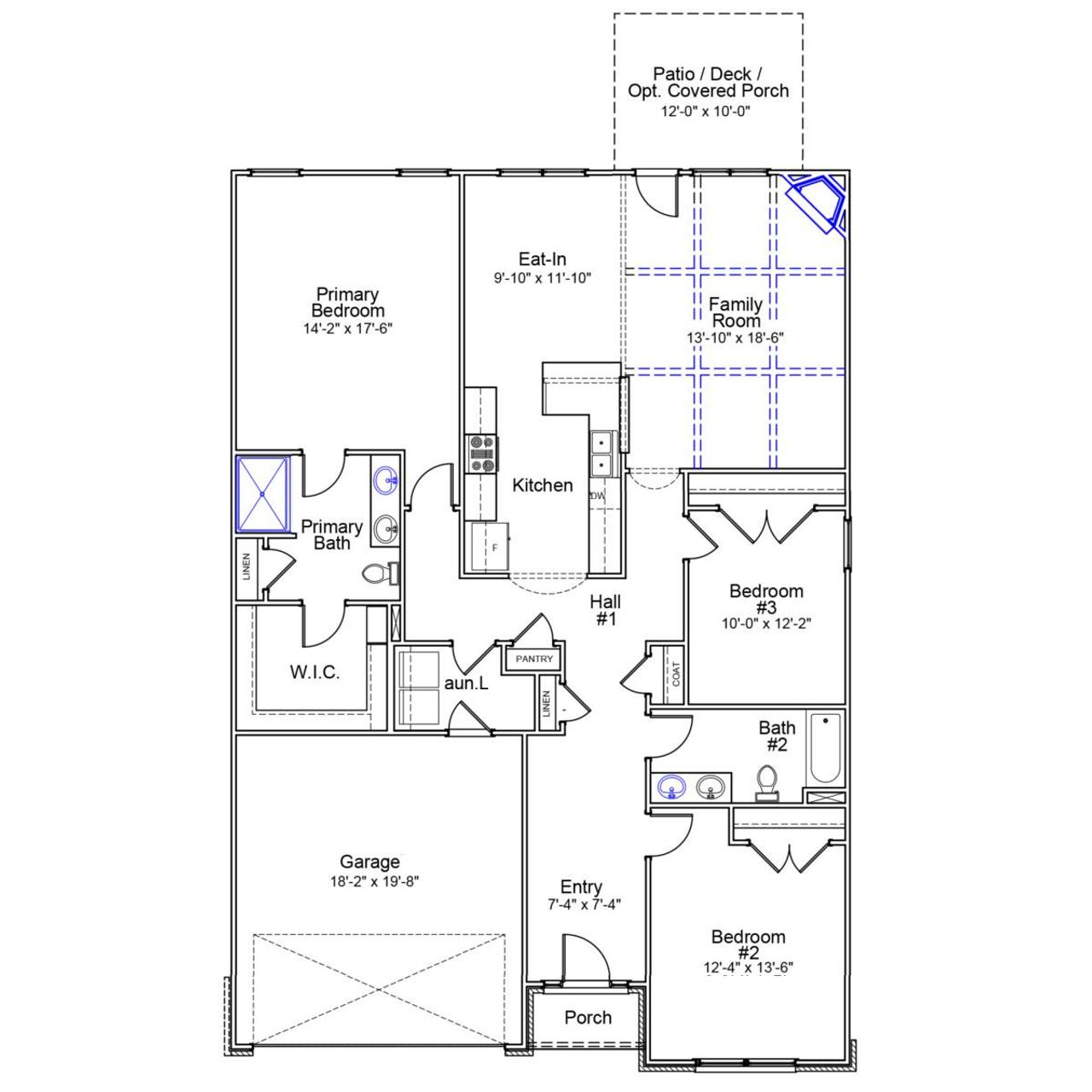 2D floor plan layout of this home in Meadow Valley, High Point, NC (Image 2).