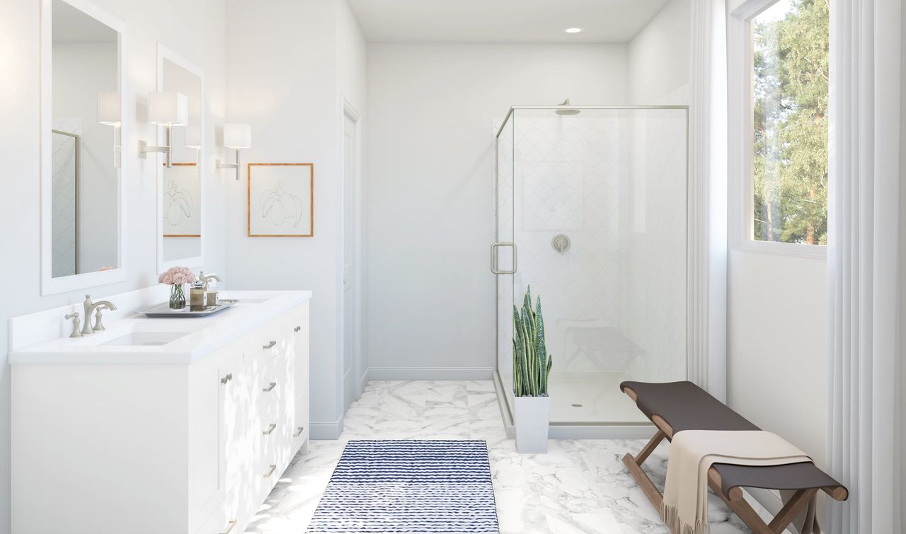 Primary bath with dual sinks