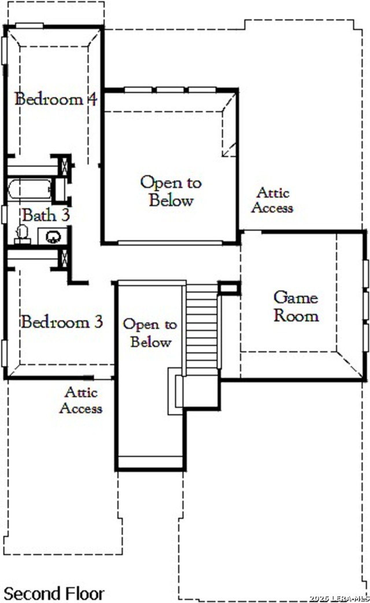2D floor plan layout of this home in Rhine Valley, Schertz, TX (Image 2).