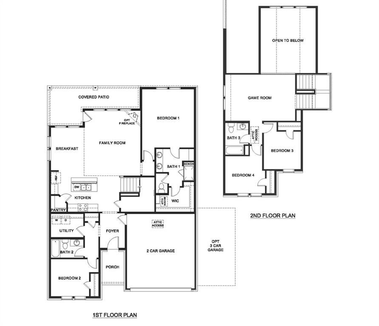 2D floor plan layout of this home in Windchime, Celina, TX (Image 2).