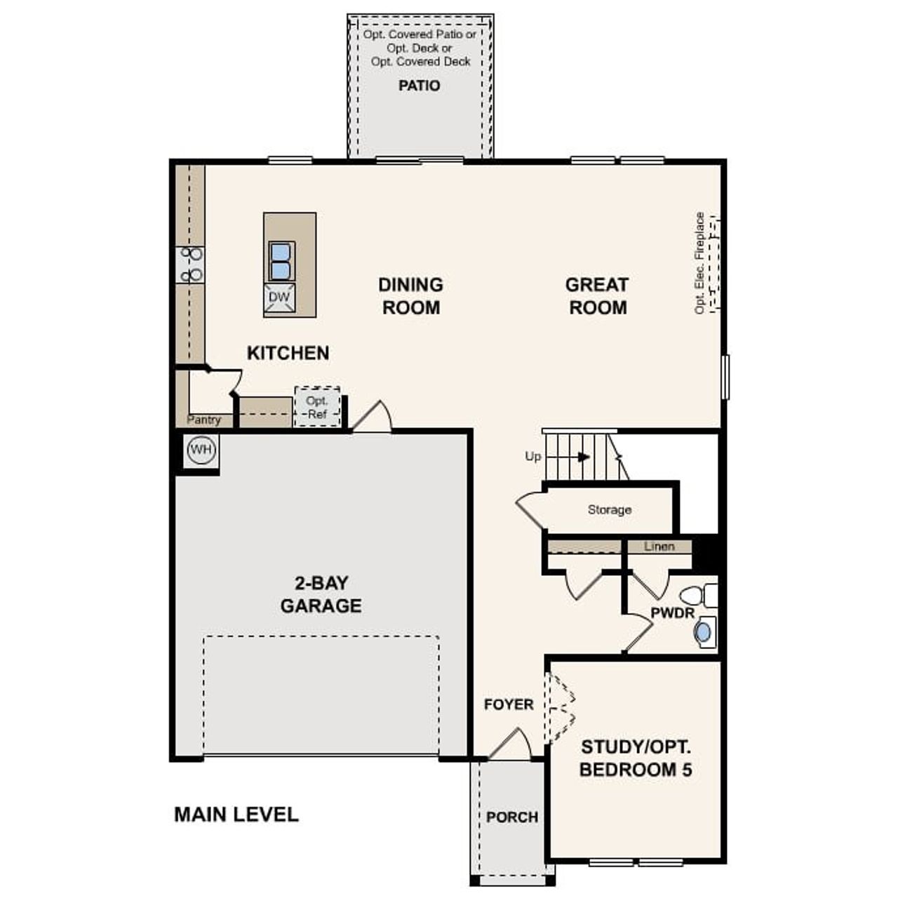 2D floor plan layout of this home in Union Heights, Flowery Branch, GA (Image 2).