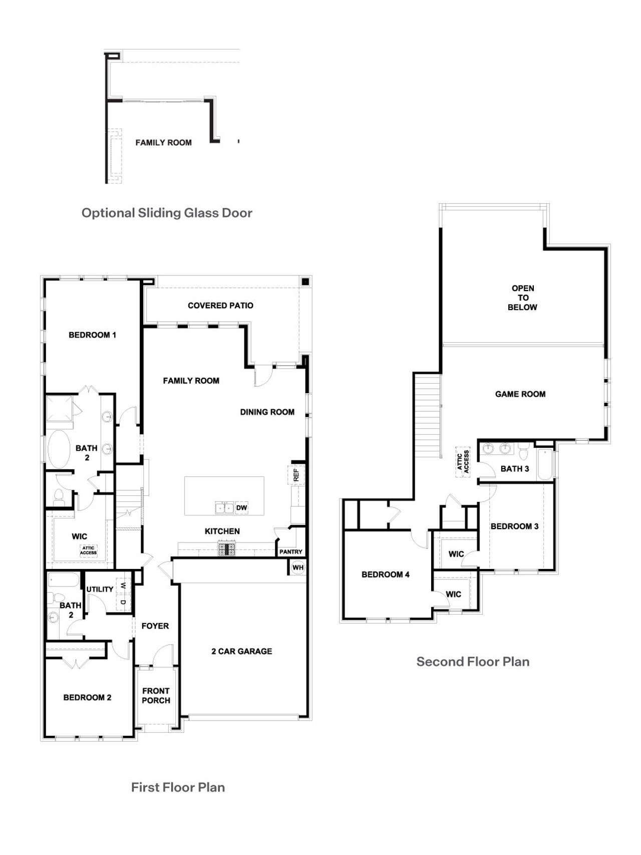 2D floor plan layout of this home in The Enclave at Bar W Ranch, Leander, TX (Image 2).