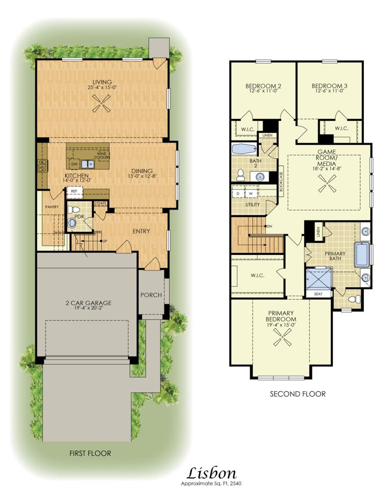 2D floor plan layout for the Lisbon by Sandcastle Homes in Montrose, Houston, TX (Image 2). 2D floor plan layout for the Lisbon by Sandcastle Homes in Montrose, Houston, TX (Image 2).