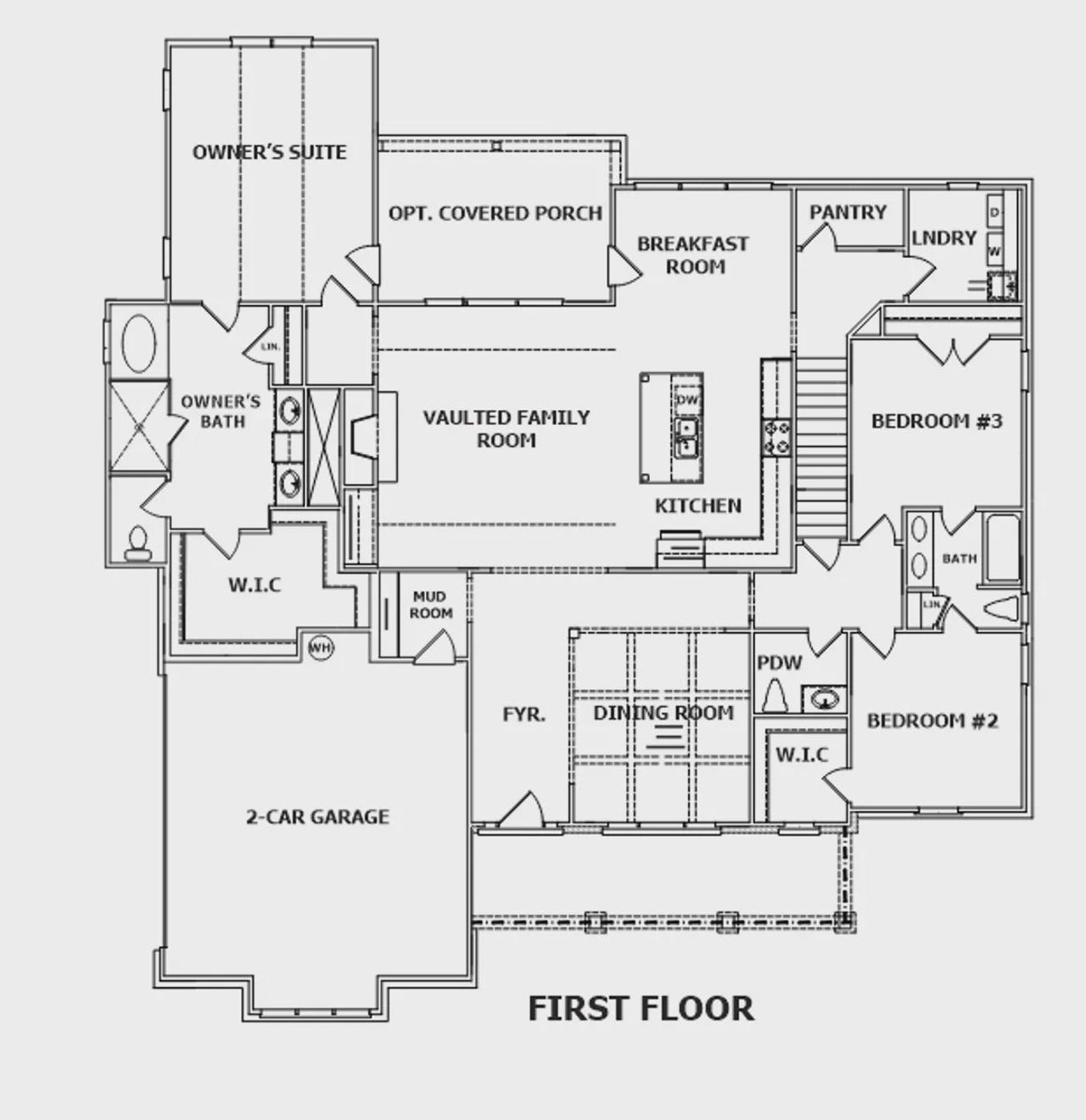 2D floor plan layout for the The Riley by Reliant Homes in Stonegate, Monroe, GA (Image 2).