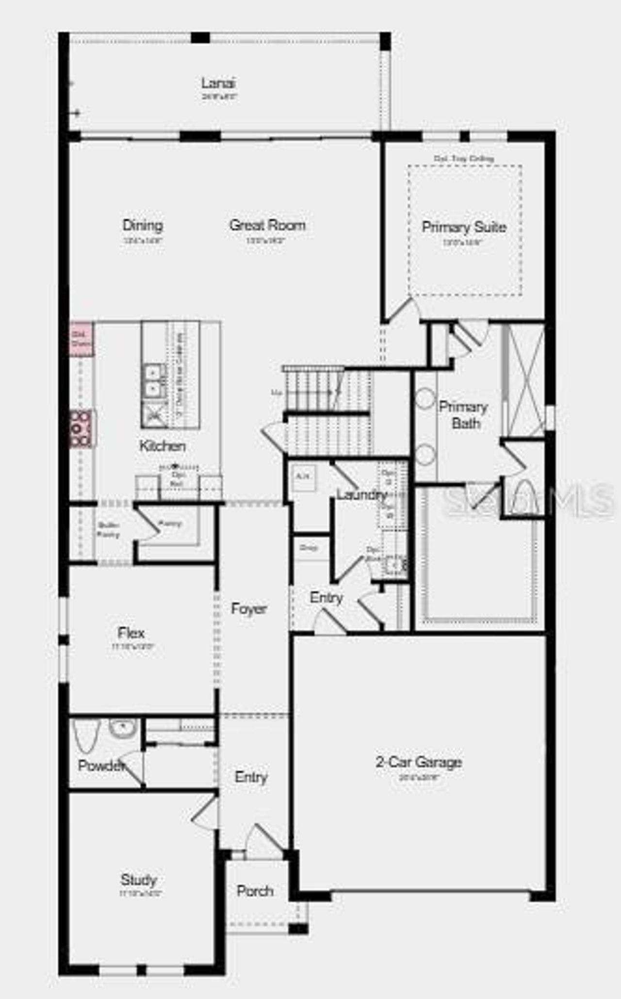 2D floor plan layout of this home in Skye Ranch Community Group Page, Sarasota, FL (Image 2).