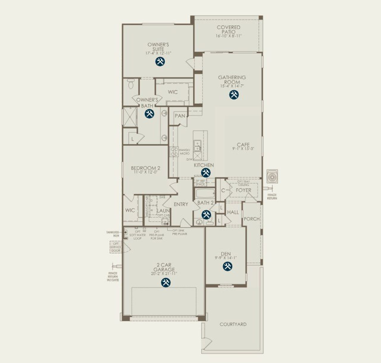 2D floor plan layout of this home in Regent Hills - Meadow Series, Buckeye, AZ (Image 2). 2D floor plan layout of this home in Regent Hills - Meadow Series, Buckeye, AZ (Image 2).