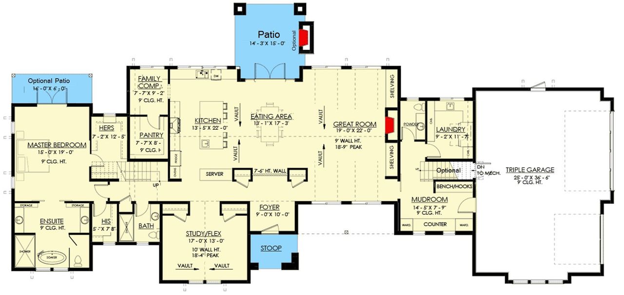 2D floor plan layout for the The Elanza by Remington Custom Homes in Rancho Ladera, Aledo, TX (Image 2). 2D floor plan layout for the The Elanza by Remington Custom Homes in Rancho Ladera, Aledo, TX (Image 2).