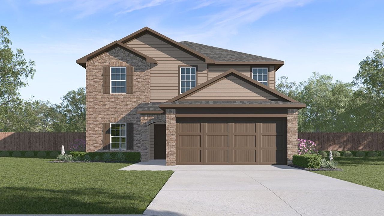 Representative exterior photo of a completed home built from the The Callum by D.R. Horton in Steele Creek, Cibolo, TX (Image 2).