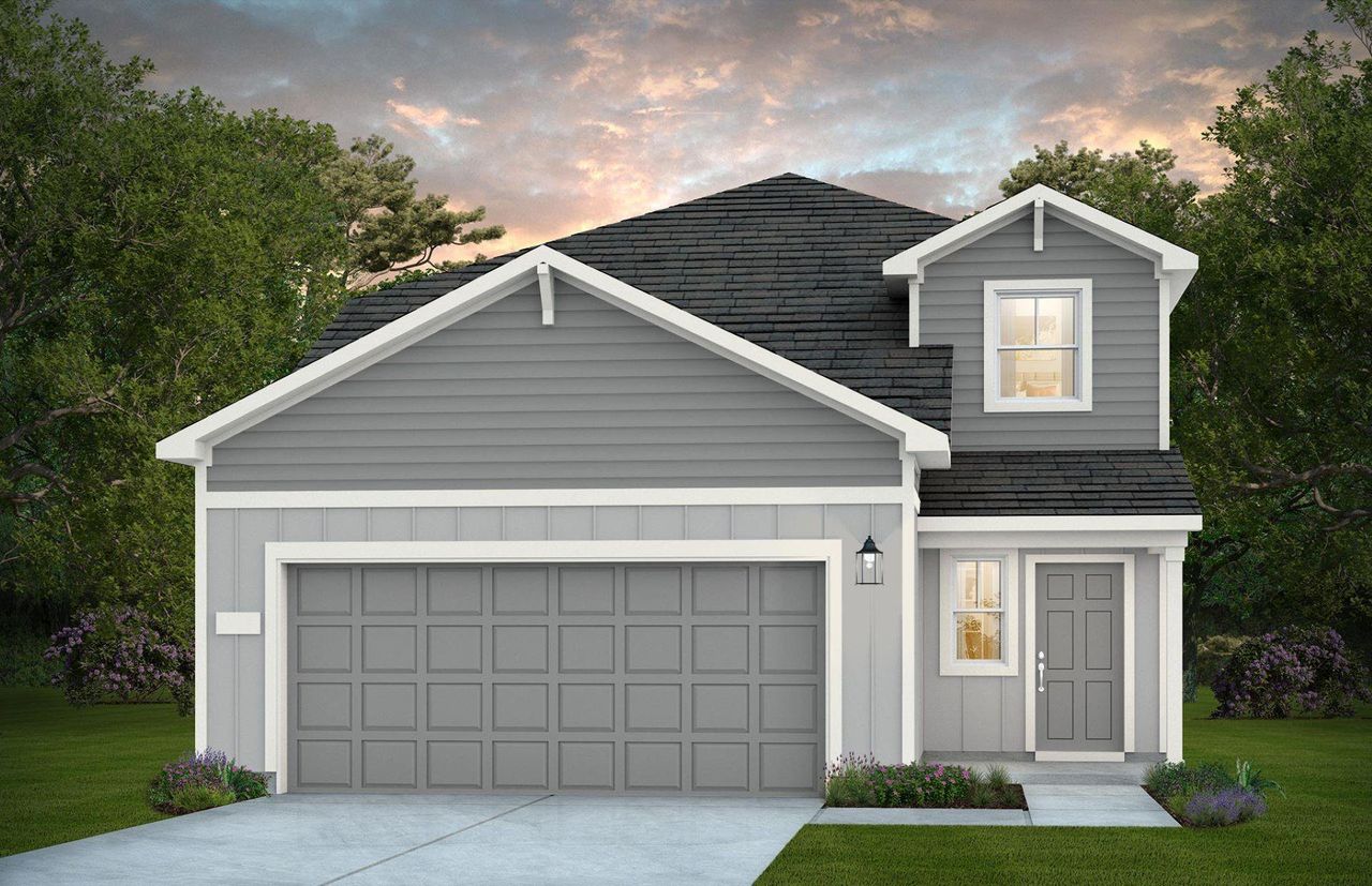 Front exterior of a new home in Decker Farms, Magnolia, TX, highlighting curb appeal (Image 2). Front exterior of a new home in Decker Farms, Magnolia, TX, highlighting curb appeal (Image 2).