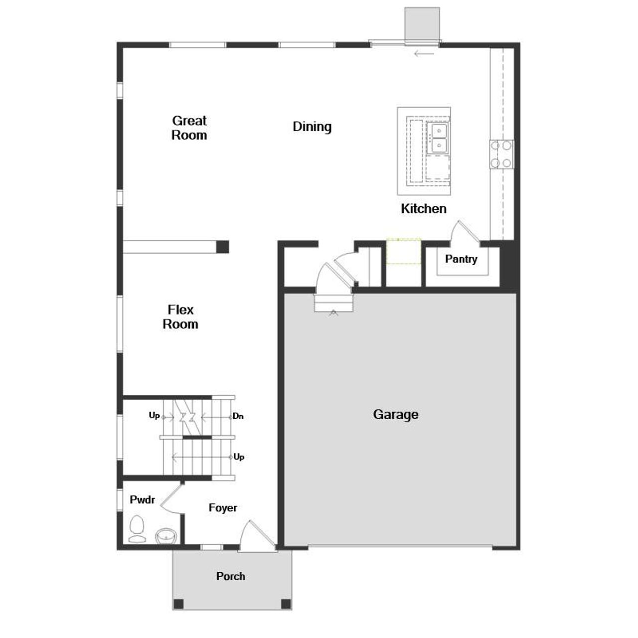 2D floor plan layout for the Espirit by Oakwood Homes Co in Green Valley Ranch, Aurora, CO (Image 2).