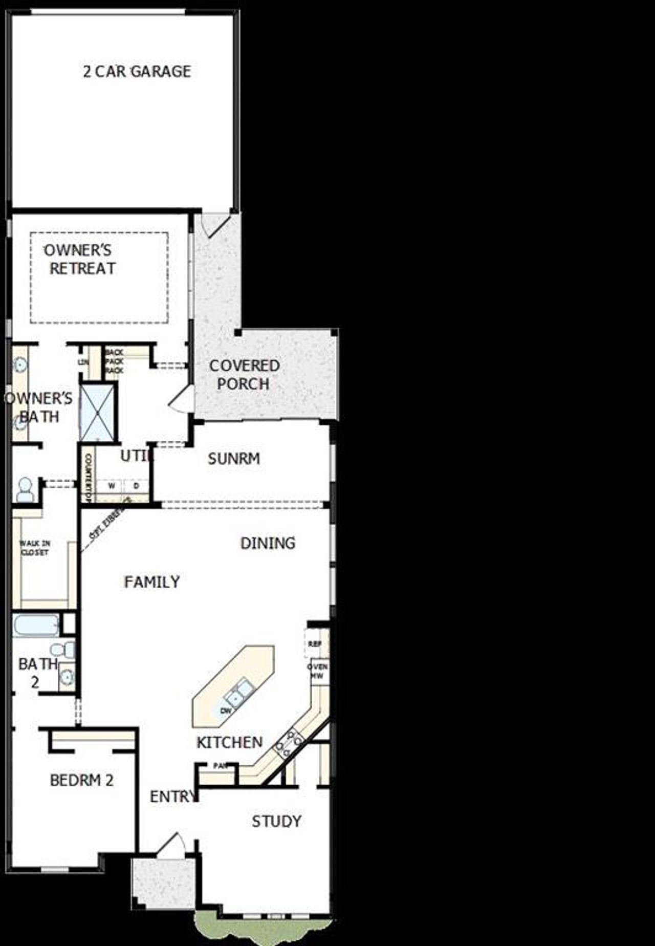 2D floor plan layout of this home in Elements at Viridian - Signature Series, Arlington, TX (Image 2).