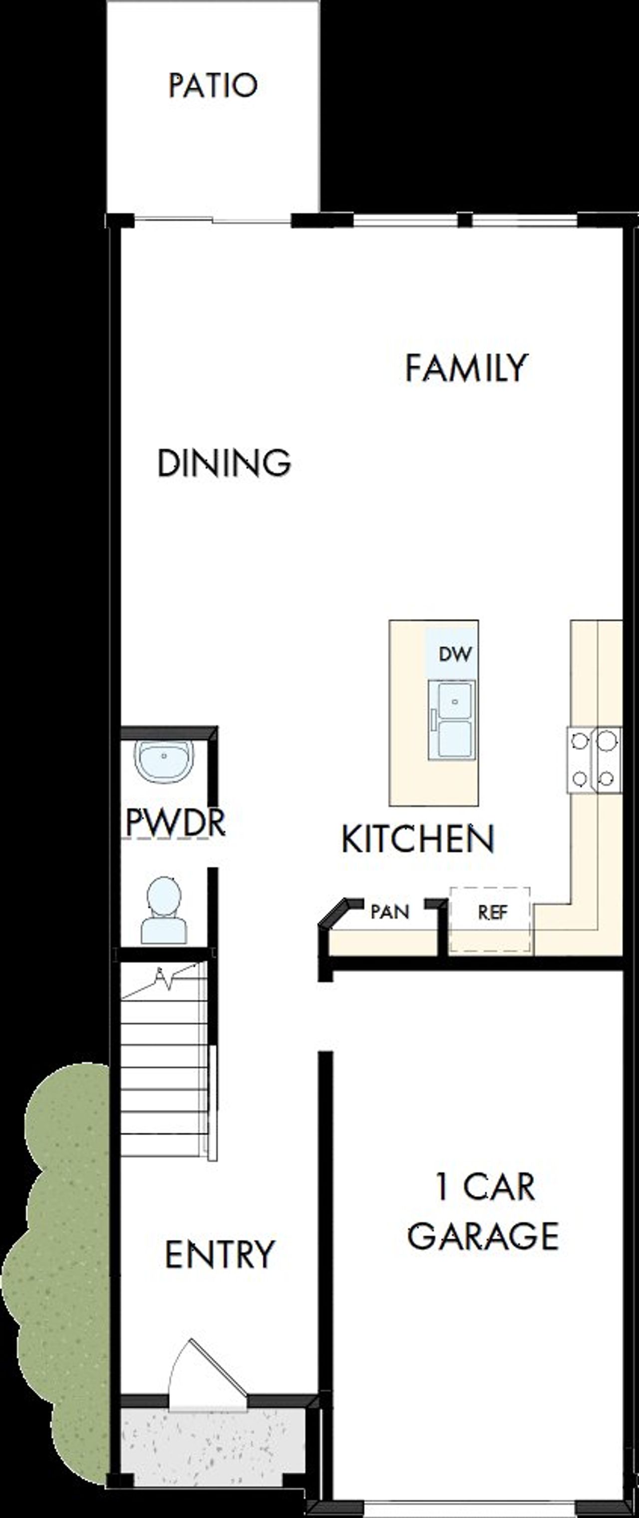 2D floor plan layout of this home in Nexus Townhomes, Gallatin, TN (Image 2).