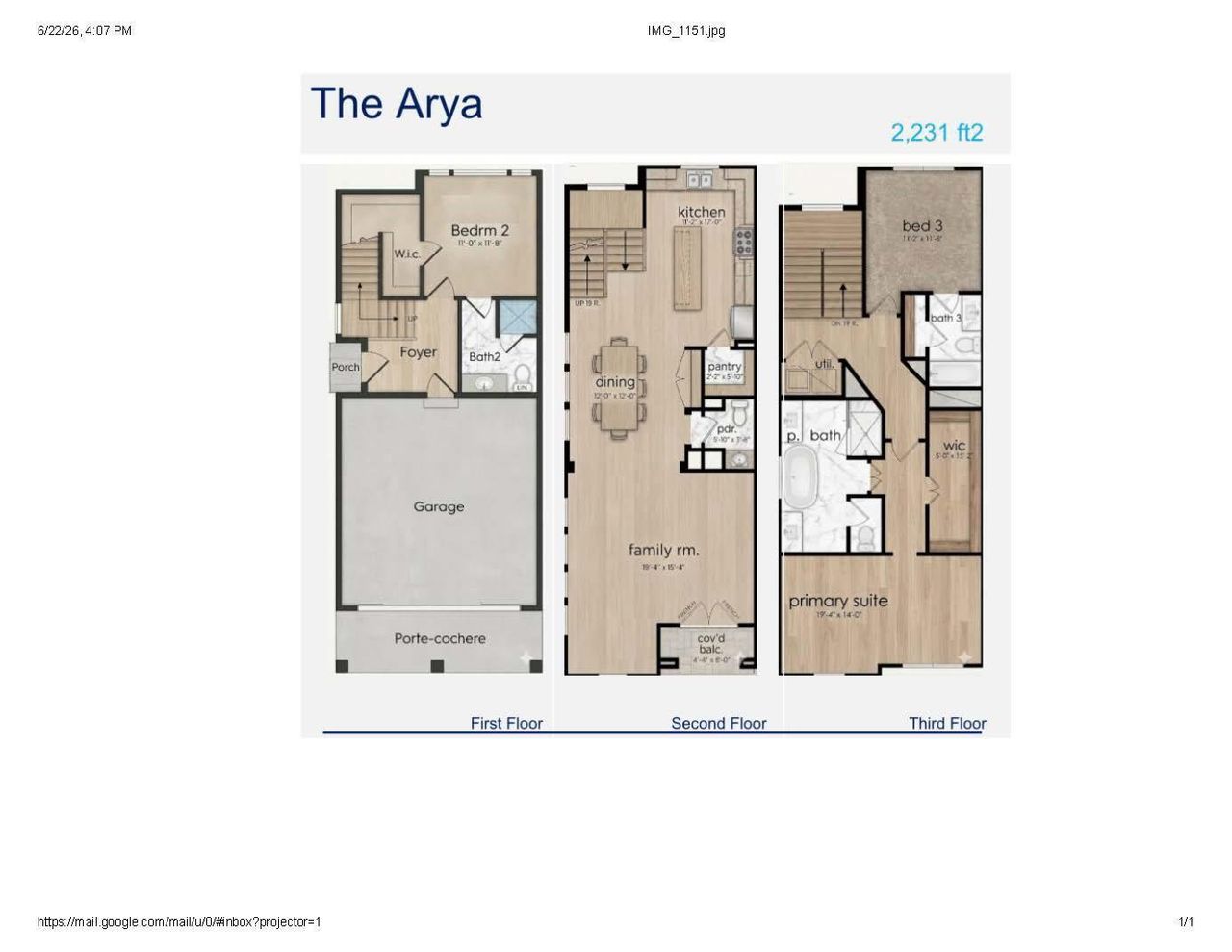 2D floor plan layout of this home in , Houston, TX (Image 2).