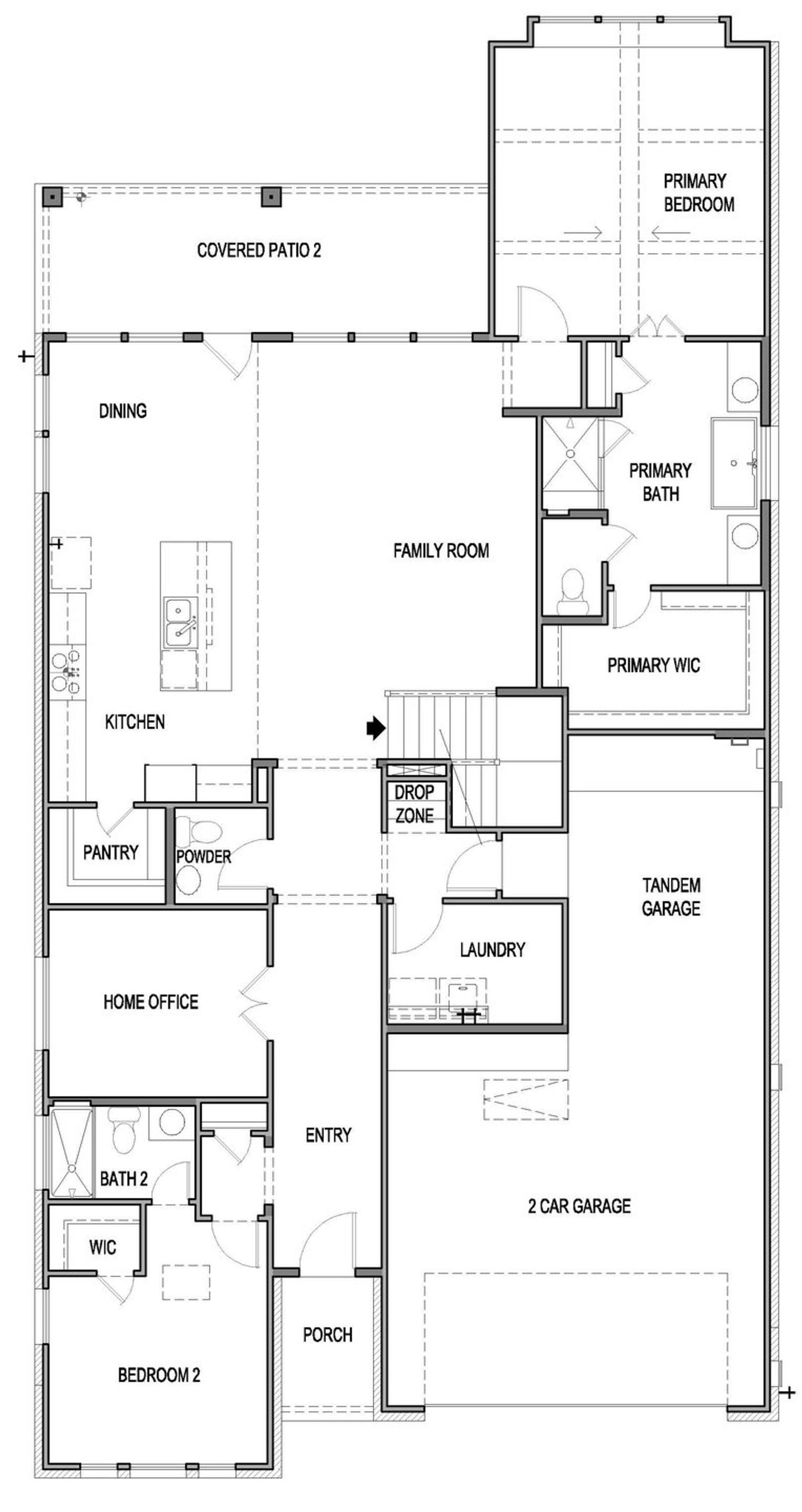 2D floor plan layout of this home in University Heights, Round Rock, TX (Image 2).