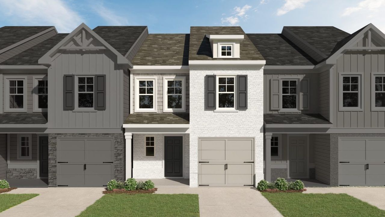 Representative exterior photo of a completed home built from the Oleander by Kerley Family Homes in Village Green, Adairsville, GA (Image 2). Representative exterior photo of a completed home built from the Oleander by Kerley Family Homes in Village Green, Adairsville, GA (Image 2).