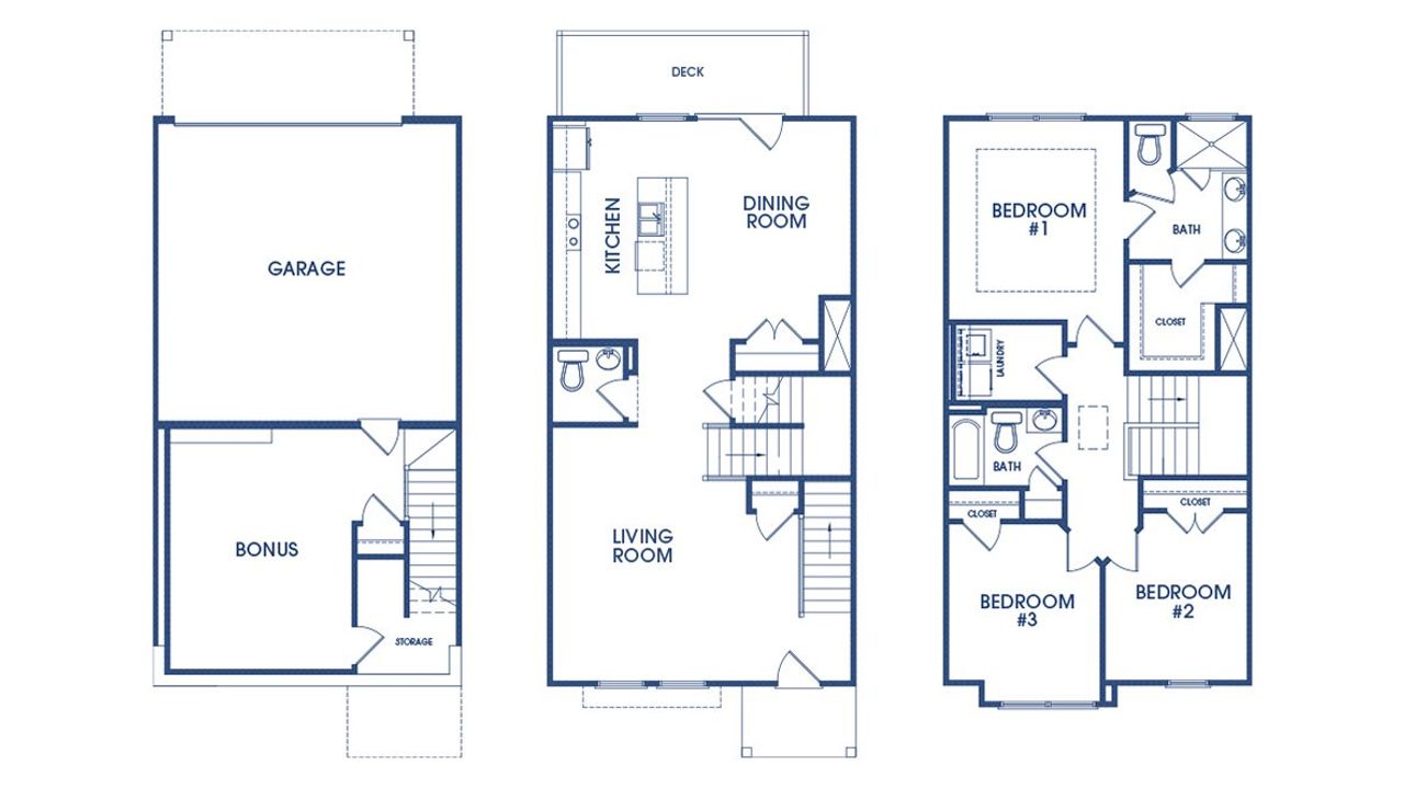2D floor plan layout for the Collin by D.R. Horton in The Reserve at North Bridges, McDonough, GA (Image 2).