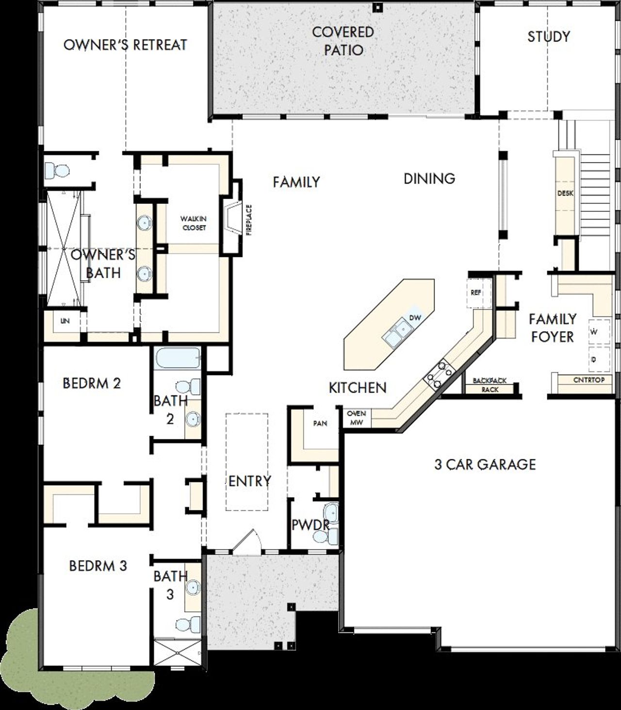 2D floor plan layout of this home in The Aurora Highlands Signature Collection, Aurora, CO (Image 2).