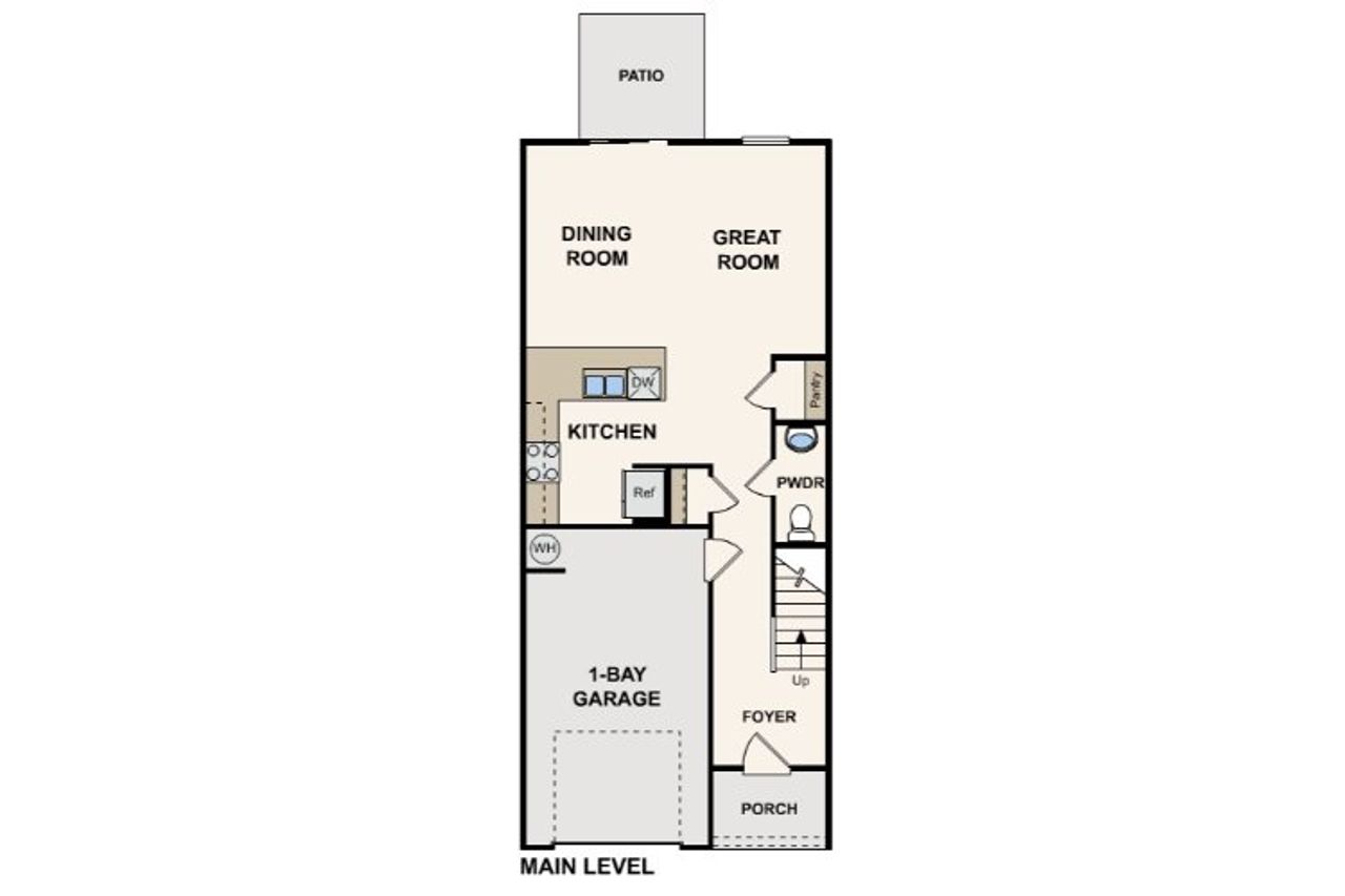 2D floor plan layout for the Avalon by Century Complete in Ellison Townhomes, Spartanburg, SC (Image 2).