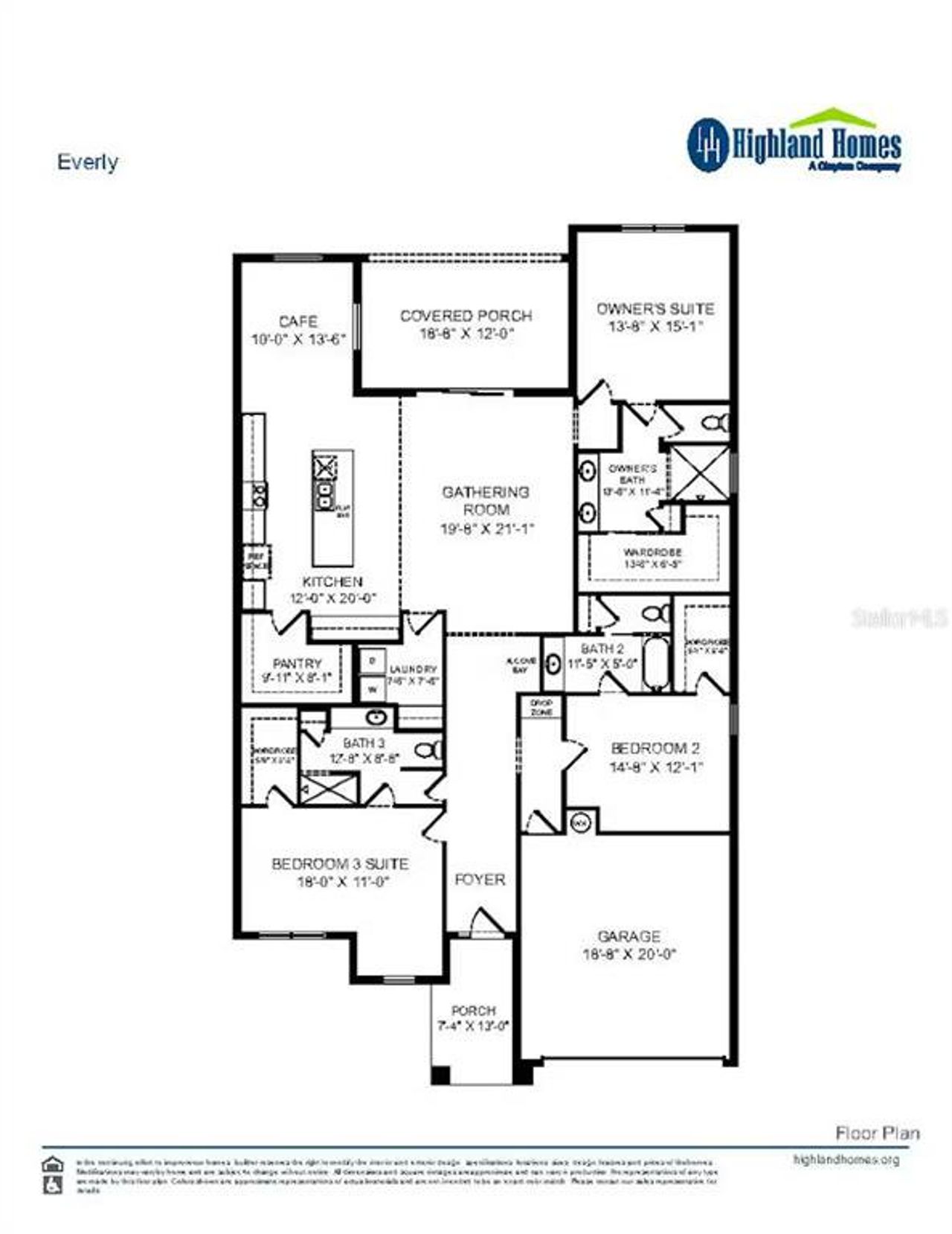 2D floor plan layout of this home in Keen's Grove, Lakeland, FL (Image 2).