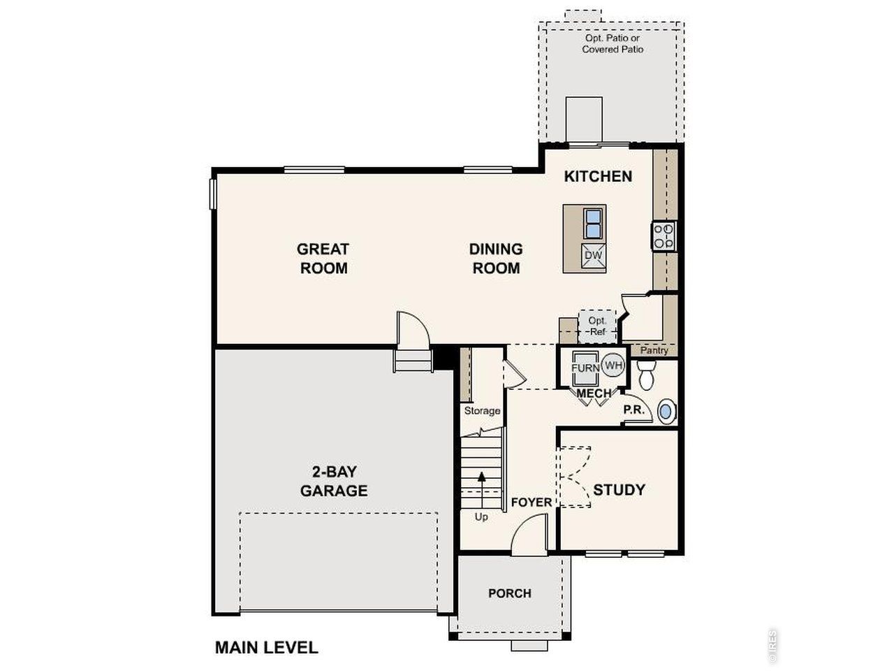 2D floor plan layout of this home in The Overlook at Johnstown Farms, Johnstown, CO (Image 2). 2D floor plan layout of this home in The Overlook at Johnstown Farms, Johnstown, CO (Image 2).
