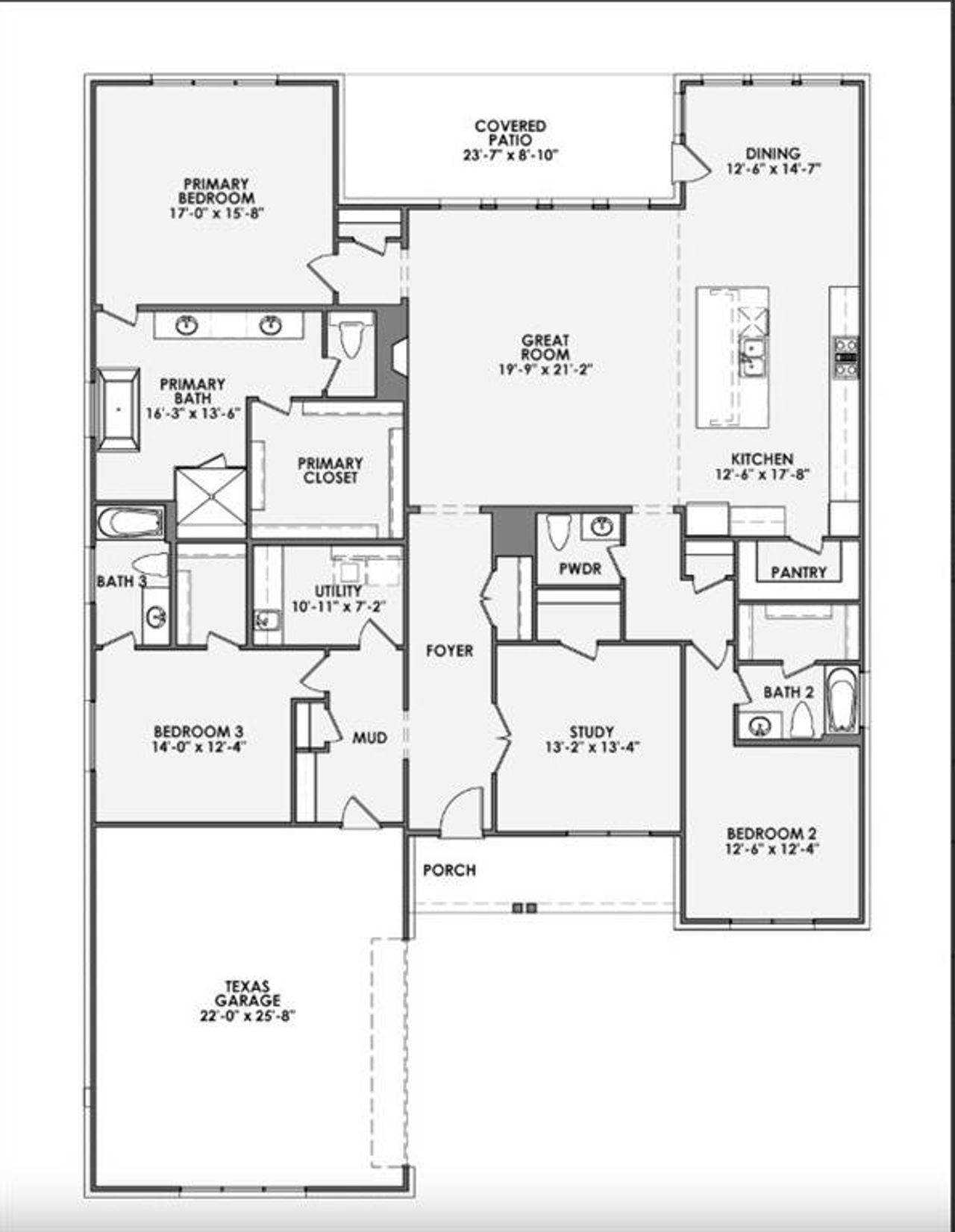 2D floor plan layout of this home in The Grove, North Richland Hills, TX (Image 2). 2D floor plan layout of this home in The Grove, North Richland Hills, TX (Image 2).