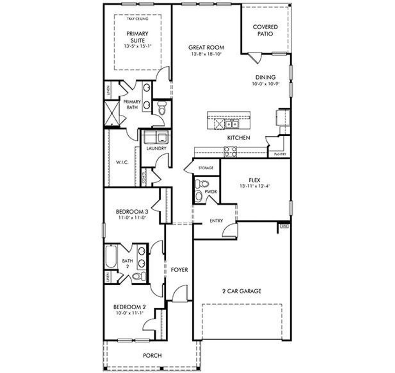 2D floor plan layout of this home in Preserve at Mountain Creek, Pendergrass, GA (Image 2). 2D floor plan layout of this home in Preserve at Mountain Creek, Pendergrass, GA (Image 2).