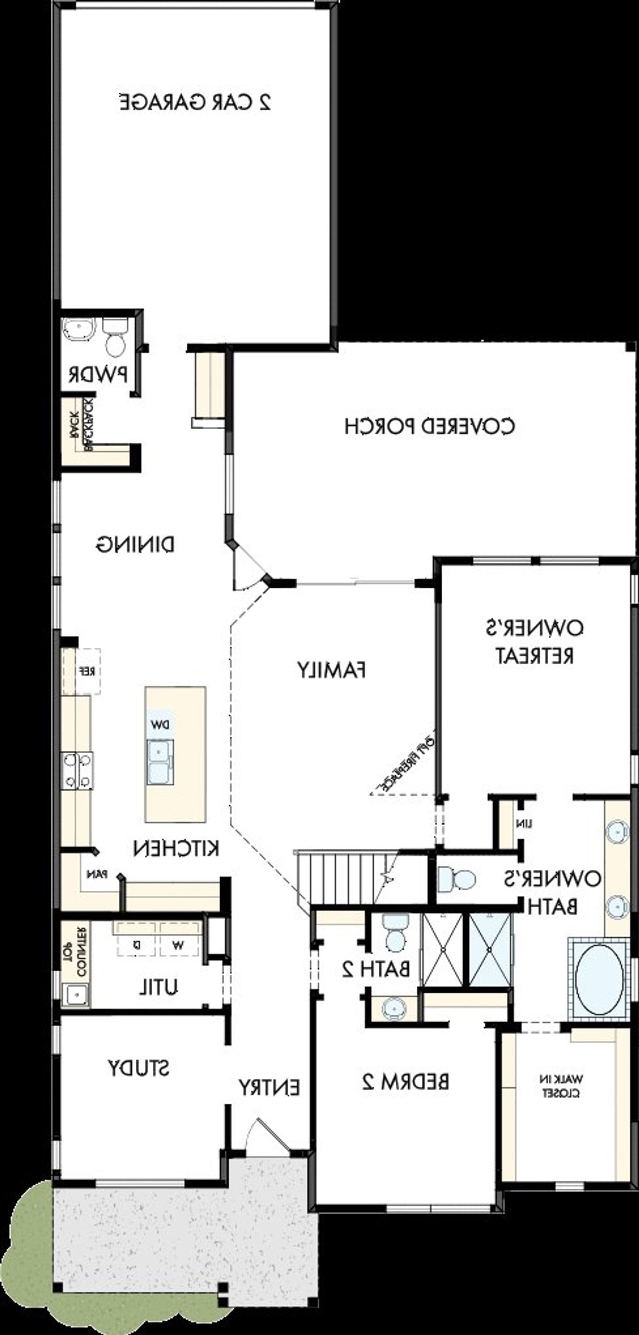 2D floor plan layout of this home in Riceland 50’ Alley Load Homesites, Mont Belvieu, TX (Image 2). 2D floor plan layout of this home in Riceland 50’ Alley Load Homesites, Mont Belvieu, TX (Image 2).