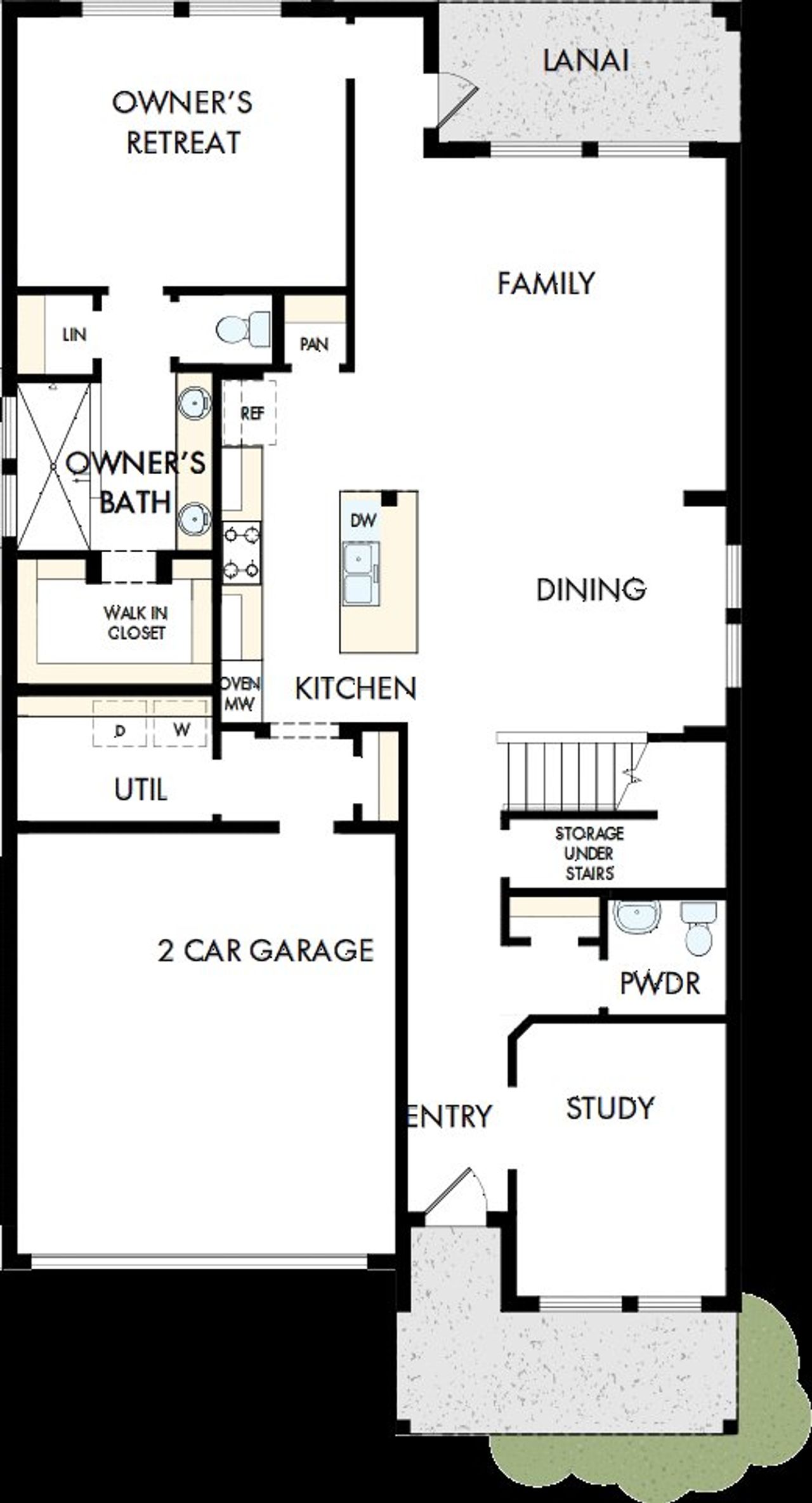 2D floor plan layout of this home in Waterset Tradition Series, Apollo Beach, FL (Image 2).