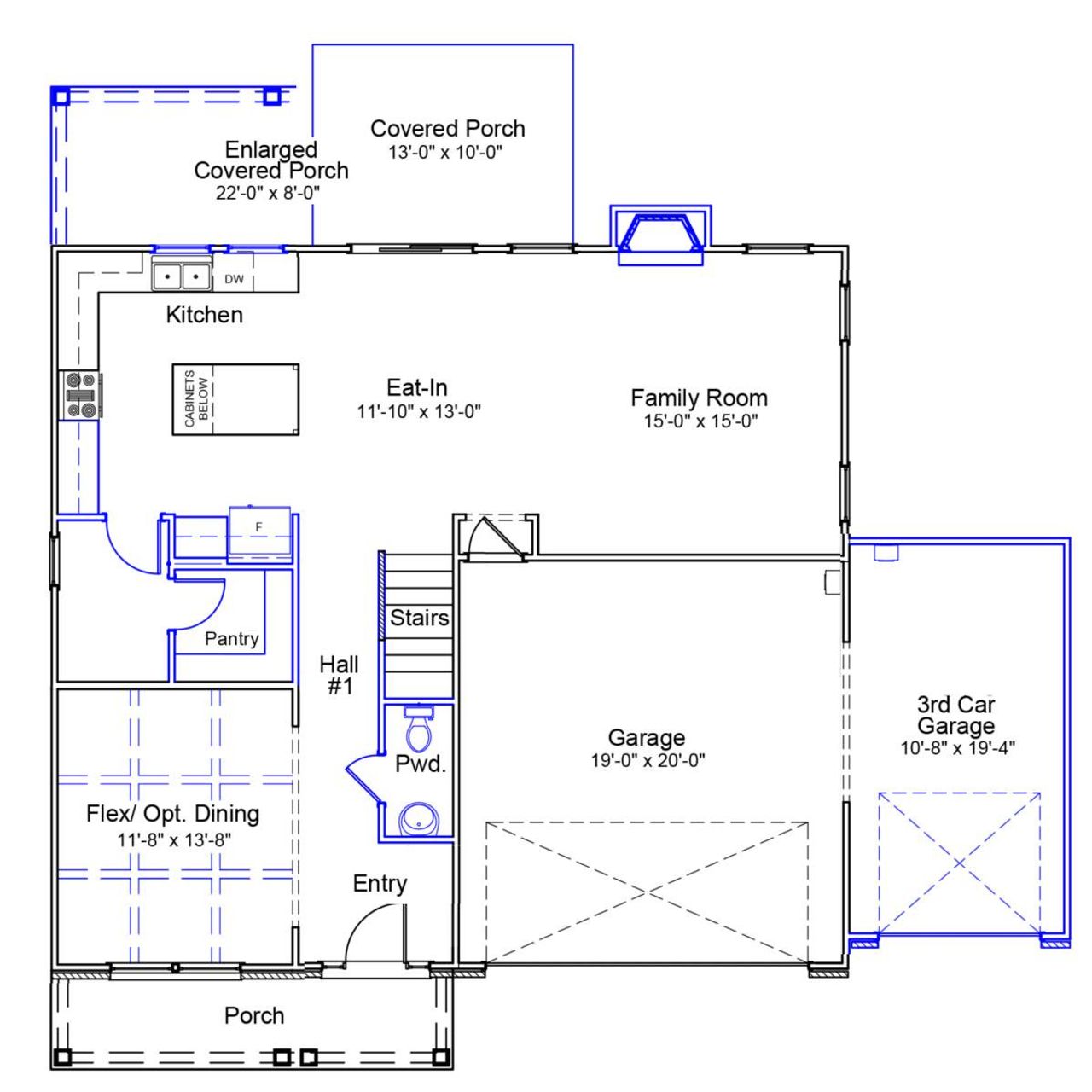 2D floor plan layout of this home in Lilah Grove, Summerfield, NC (Image 2).